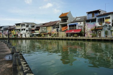 Melaka, Malezya-28 Ağustos 2022; Melaka Nehri manzarası