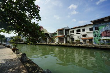 Melaka, Malezya-28 Ağustos 2022; Melaka Nehri manzarası