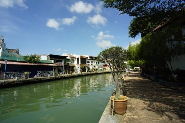 Melaka, Malezya-28 Ağustos 2022; Melaka Nehri manzarası