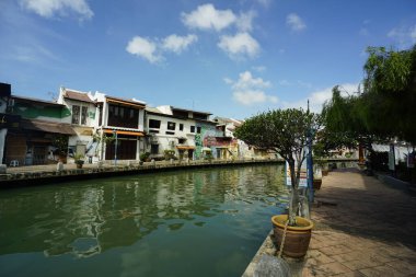 Melaka, Malezya-28 Ağustos 2022; Melaka Nehri manzarası