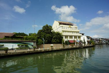 Melaka, Malezya-28 Ağustos 2022; Melaka Nehri manzarası