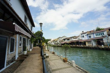 Melaka, Malezya-28 Ağustos 2022; Melaka Nehri manzarası