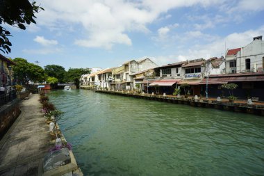 Melaka, Malezya-28 Ağustos 2022; Melaka Nehri manzarası