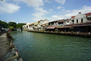 Melaka, Malezya-28 Ağustos 2022; Melaka Nehri manzarası
