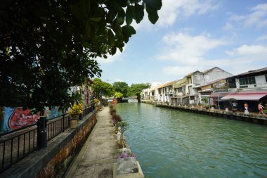 Melaka, Malezya-28 Ağustos 2022; Melaka Nehri manzarası
