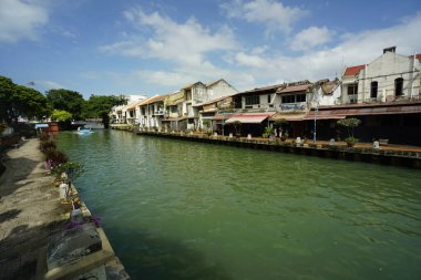 Melaka, Malezya-28 Ağustos 2022; Melaka Nehri manzarası