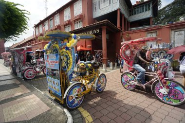 Malacca, Malezya-28 Ağustos 2022; Melaka Tarihi Kenti 'ndeki eski bina manzarası