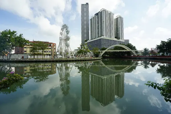 Melaka Malaisie Août 2022 Vue Sur Rivière Melaka — Photo