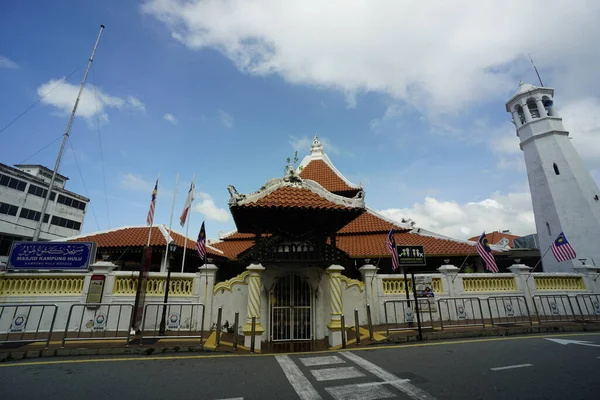 Melaka Malásia Agosto 2022 Vista Masjid Kampung Hulu Mesquita Mais — Fotografia de Stock