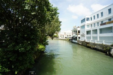 Melaka, Malezya-28 Ağustos 2022; Melaka Nehri manzarası