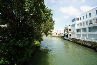 Melaka, Malezya-28 Ağustos 2022; Melaka Nehri manzarası