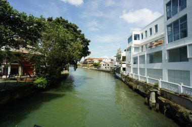 Melaka, Malezya-28 Ağustos 2022; Melaka Nehri manzarası