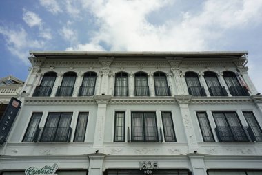 Malacca, Malezya-28 Ağustos 2022; Melaka Tarihi Kenti 'ndeki eski bina manzarası