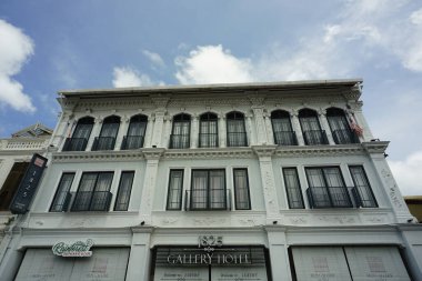 Malacca, Malezya-28 Ağustos 2022; Melaka Tarihi Kenti 'ndeki eski bina manzarası