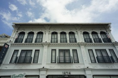 Malacca, Malezya-28 Ağustos 2022; Melaka Tarihi Kenti 'ndeki eski bina manzarası