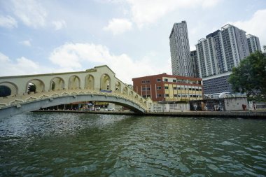 Melaka, Malezya-28 Ağustos 2022; Melaka Nehri manzarası