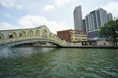 Melaka, Malezya-28 Ağustos 2022; Melaka Nehri manzarası