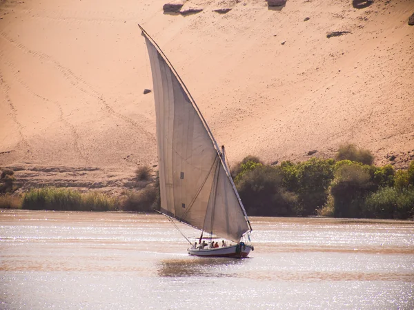 Mısır'da Nil Nehri üzerinde yelken bir felucca