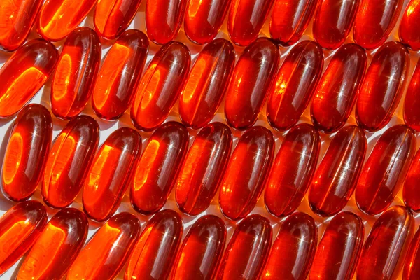 Red Gel Pills Array — Stock Photo, Image