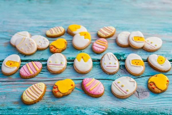 Biscuits Colorés Faits Maison Pour Pâques — Photo