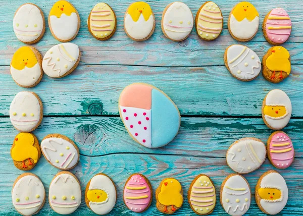 Biscoitos Caseiros Coloridos Para Páscoa — Fotografia de Stock