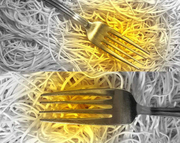 Fork and spaghetti — Stock Photo, Image