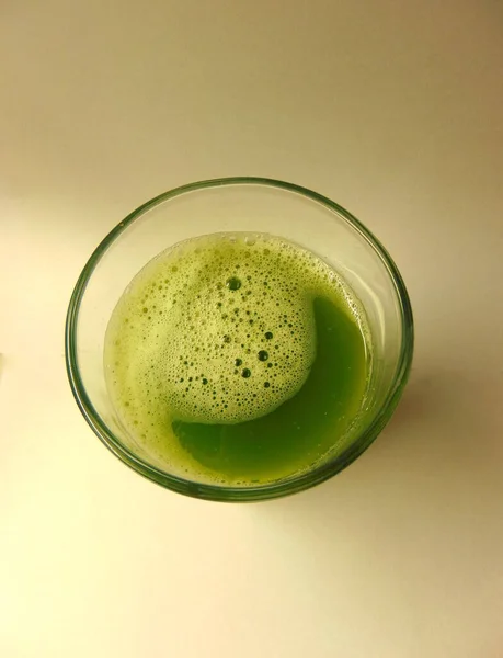 Verde Disintossicazione Succo Sedano Foto Primo Piano — Foto Stock