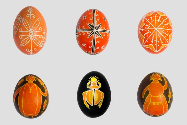 Isolated easter eggs pack. Pisanka - russian folk art — Stock Photo, Image
