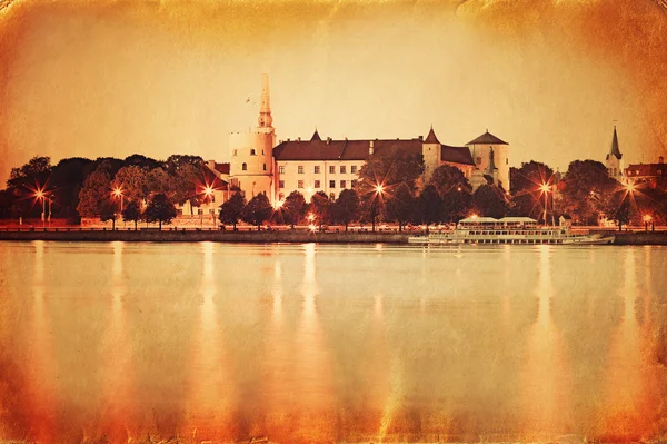 Panorama de estilo retro da antiga Riga — Fotografia de Stock