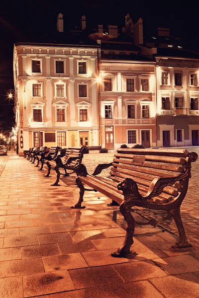 Night view of the old european town — Stock Photo, Image