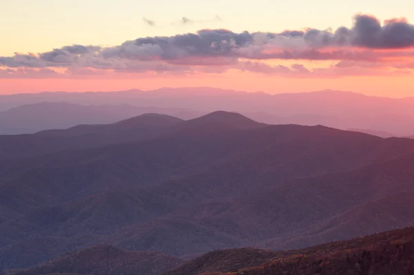 Smoky Mountains ridge naplementekor — Stock Fotó