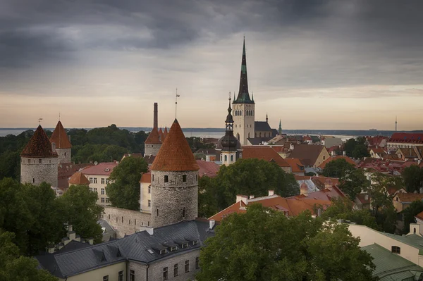 Panorámás kilátás Tallinn óvárosára — Stock Fotó