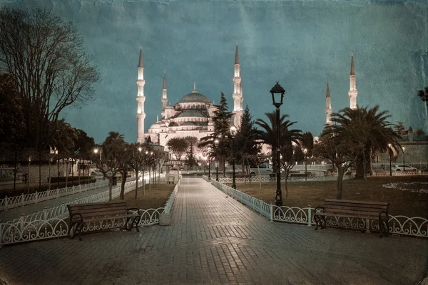 Retro-stijl foto van sultanahmet blauwe moskee — Stockfoto