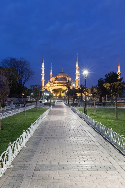 Sultanahmet Blå moskén på natten — Stockfoto