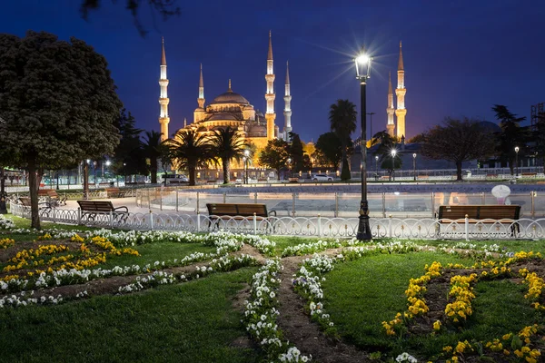 Mosquée bleue Sultanahmet la nuit — Photo