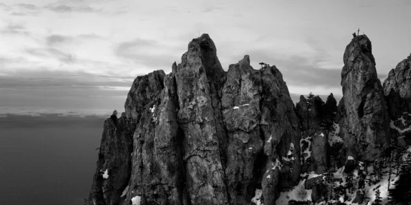 Balck a bílé fotografie ai-petri Mountain — Stock fotografie