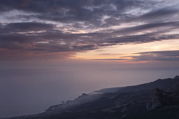 Чорне море південне узбережжя на заході сонця — стокове фото