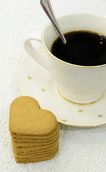 Café et biscuits cardiaques ... — Photo