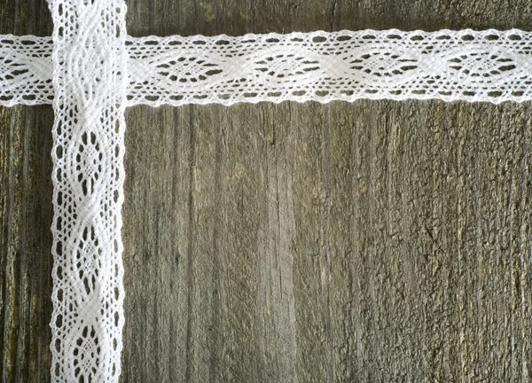 Wood and lace — Stock Photo, Image