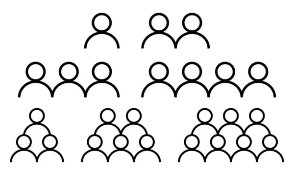 Icône Simple Groupe Personnes Ensemble Icônes Groupe Communauté Travail Équipe — Image vectorielle