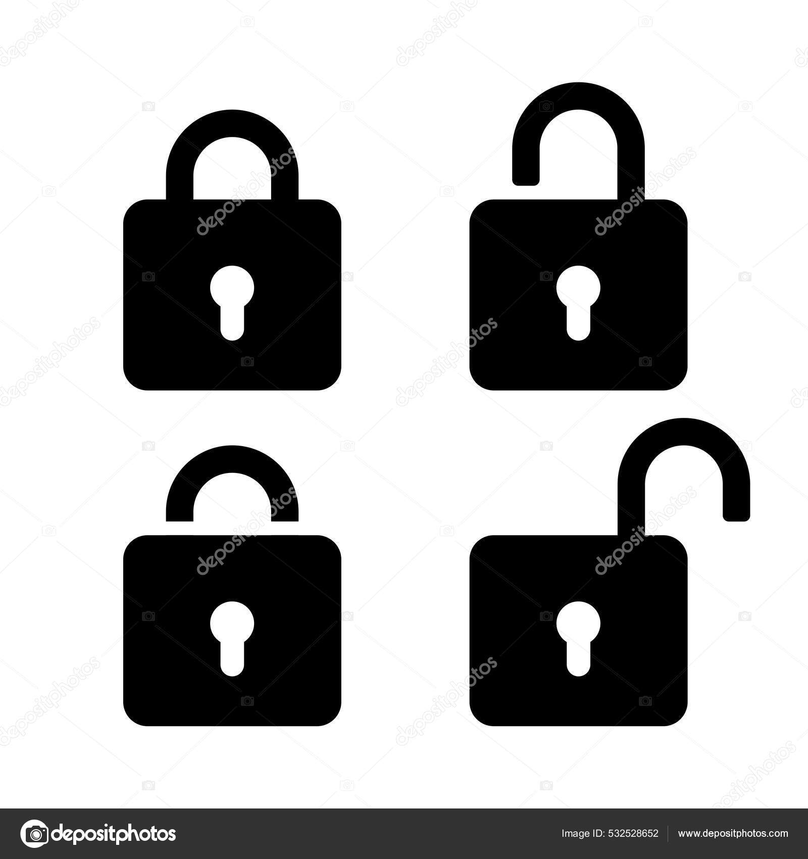 Flat Vector Illustration Padlock Silhouette Suitable Design Element