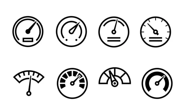 Vector Illustration Gauge Icon Set Suitable Design Element Speedometer Pressure — Stockvektor