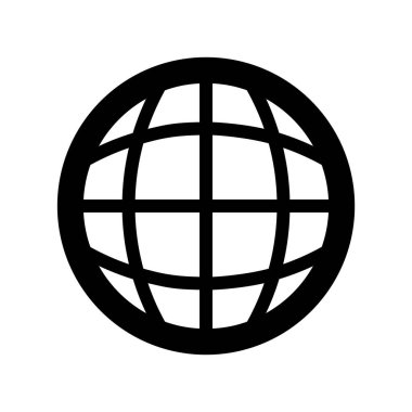 minimalist vektör illüstrasyonu, dünya simgesi