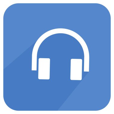 kulaklıklar düz mavi simgeler ayarlandı