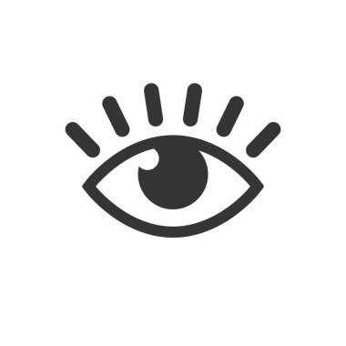 Göz simgesi, düz vektör çizimi tasarımı