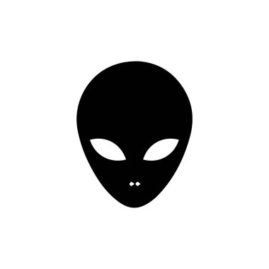 Beyaz arkaplanda izole edilmiş uzaylı simgesi vektörü, şeffaf işareti, doğrusal sembol, ana konsept ve element