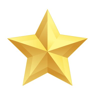 Altın yıldız simgesi. Vektör çizimi