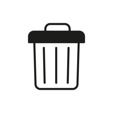 Çöp kutusunun vektör illüstrasyon simgesi 