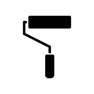 minimalist vektör illüstrasyonu, boya silindiri simgesi