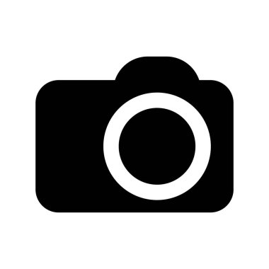 Kamera simgesi beyaz arkaplanda izole edildi